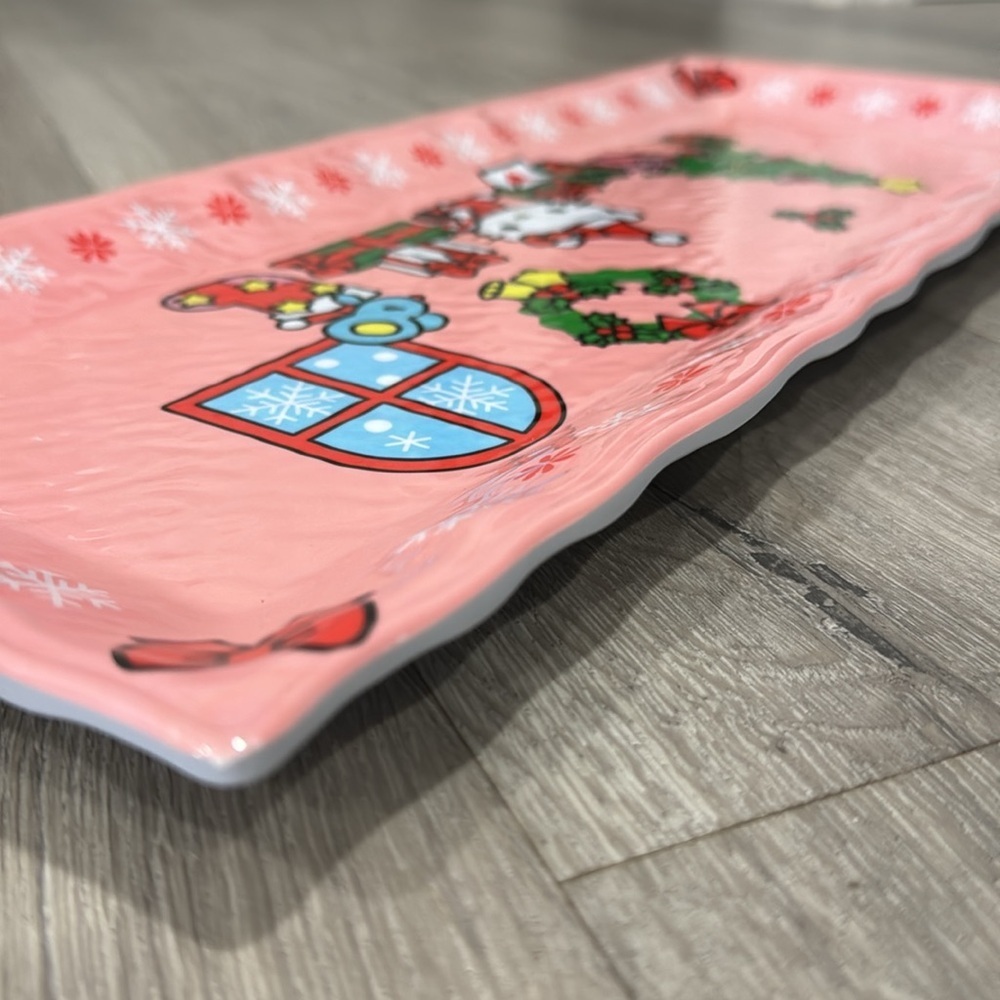 Hello Kitty Santa Christmas Holiday Melamine Dining Dinner Set Plate Bowl Cup - Picture 4 of 16